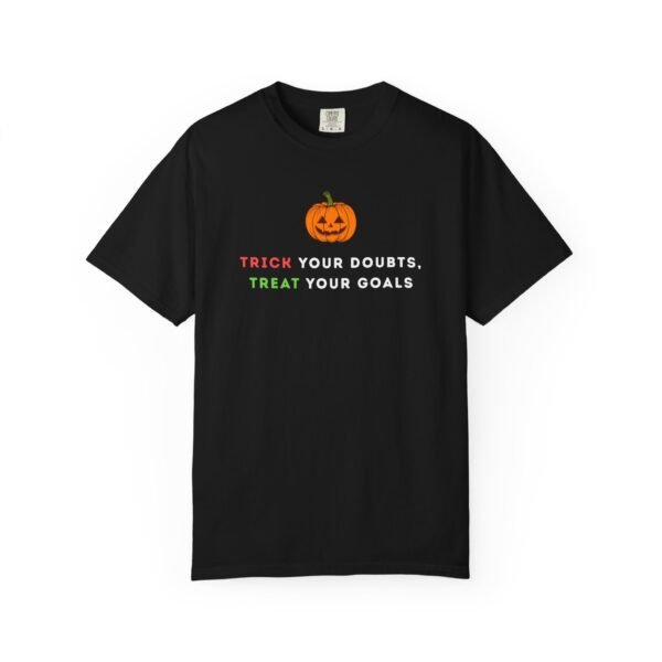Halloween Inspirational T-Shirt - Trick Your Doubts, Treat Your Goals - Unisex Comfort, Autumn Style, Gift Idea, Motivational Wear,